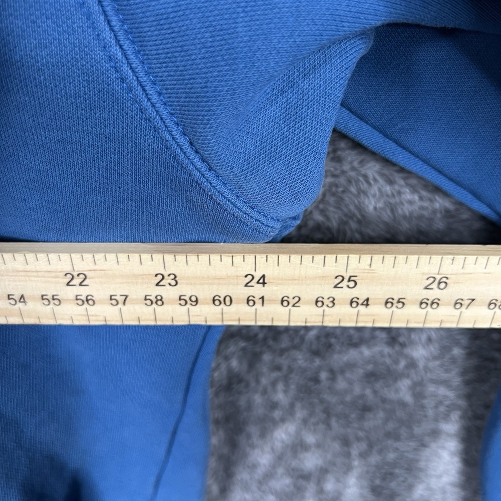 Vintage Y2K Adidas Embroidered Center Logo Pullover Hoodie Blue Men's Medium - Picture 5 of 10